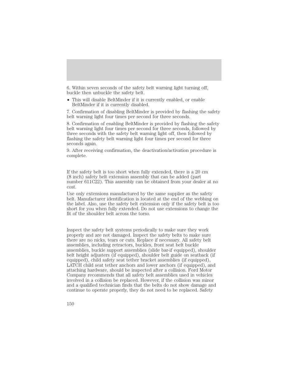 Seating and safety restraints | FORD 2002 Excursion v.1 User Manual | Page 150 / 296