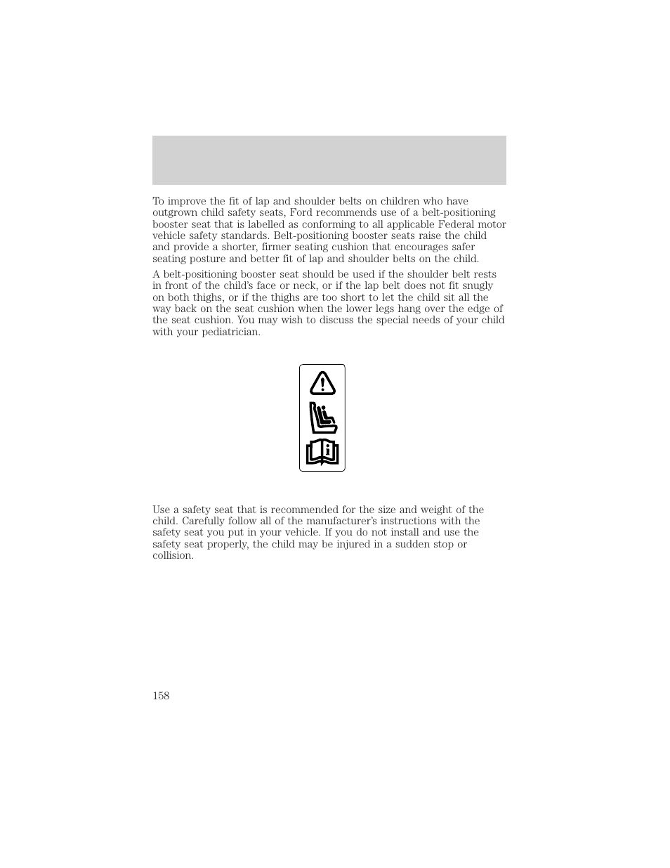 Seating and safety restraints | FORD 2002 Excursion v.1 User Manual | Page 158 / 296