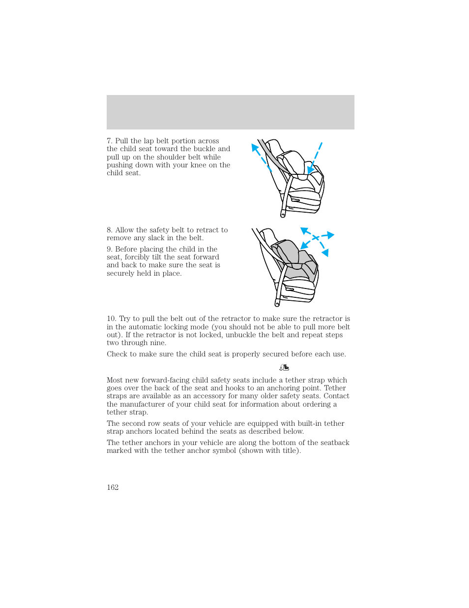 Seating and safety restraints | FORD 2002 Excursion v.1 User Manual | Page 162 / 296