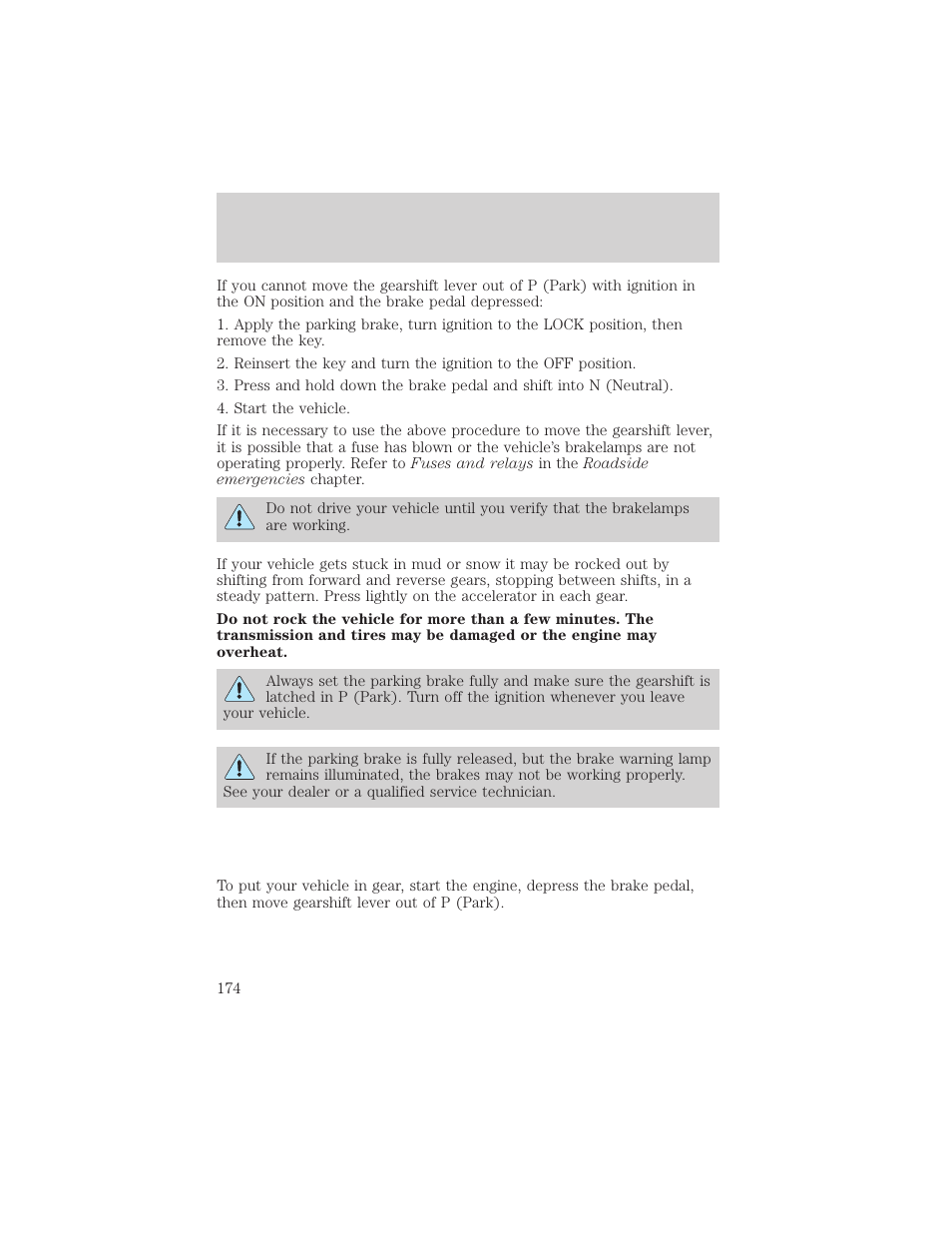 Driving | FORD 2002 Excursion v.1 User Manual | Page 174 / 296