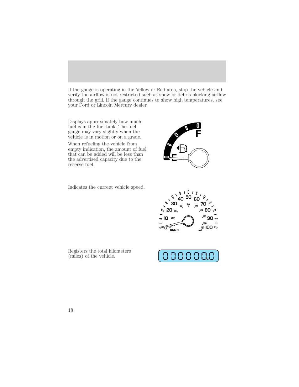 Instrument cluster | FORD 2002 Excursion v.1 User Manual | Page 18 / 296