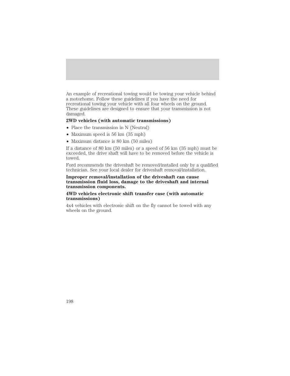 Driving | FORD 2002 Excursion v.1 User Manual | Page 198 / 296