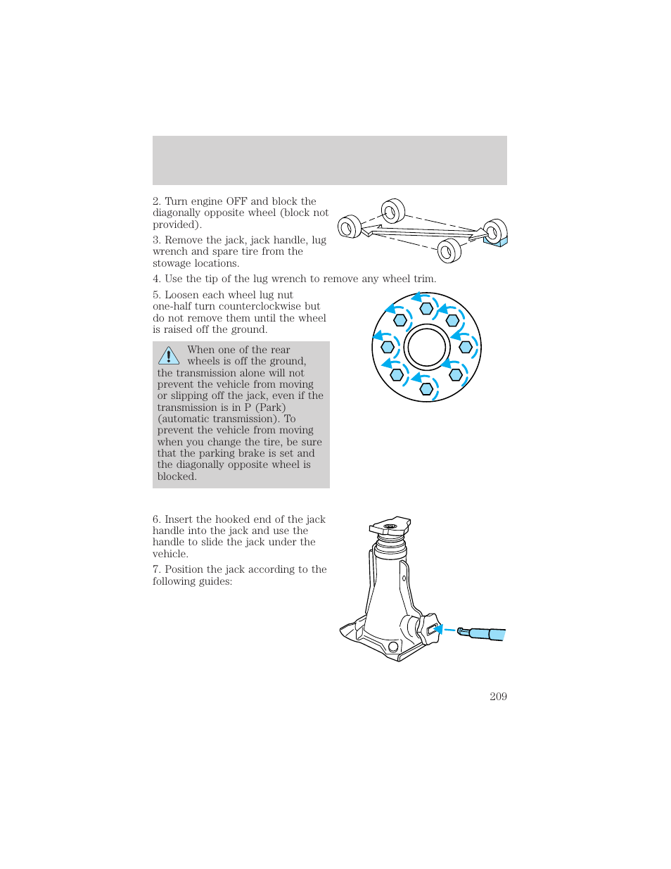 Roadside emergencies | FORD 2002 Excursion v.1 User Manual | Page 209 / 296