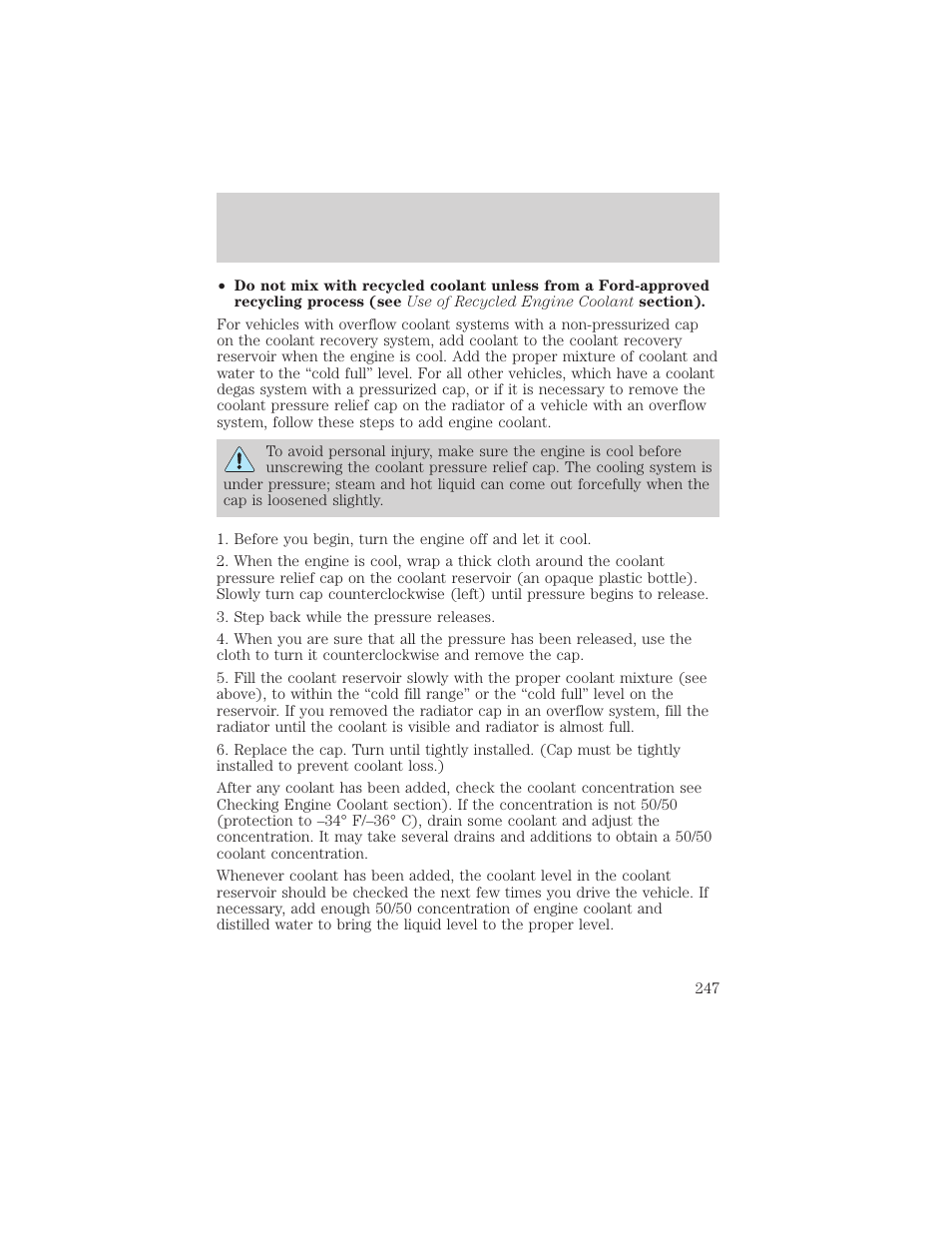 Maintenance and specifications | FORD 2002 Excursion v.1 User Manual | Page 247 / 296