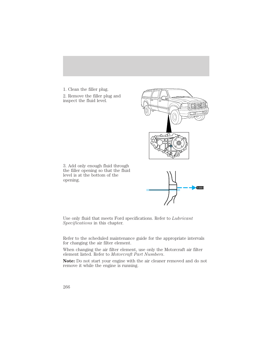 Maintenance and specifications | FORD 2002 Excursion v.1 User Manual | Page 266 / 296