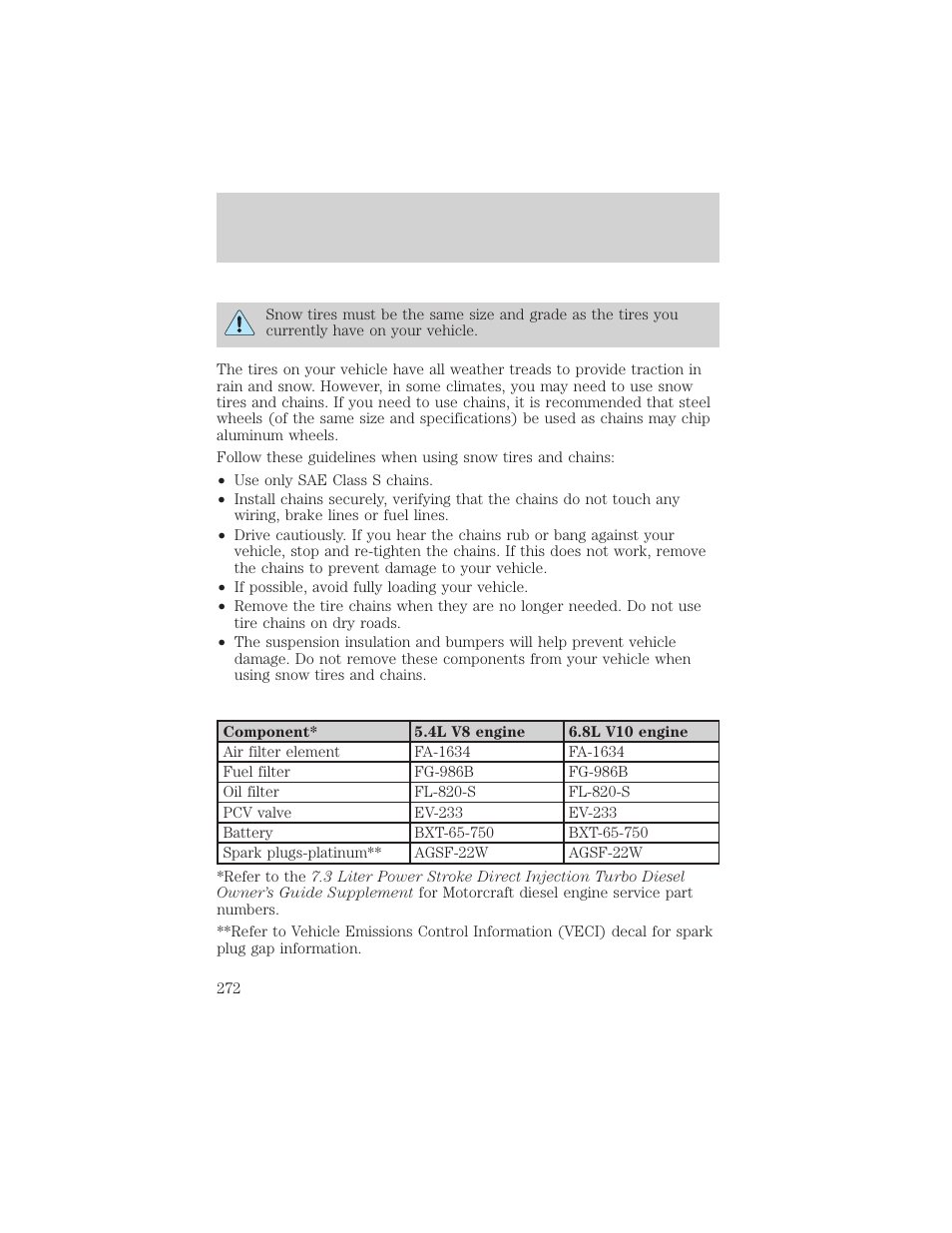 Maintenance and specifications | FORD 2002 Excursion v.1 User Manual | Page 272 / 296