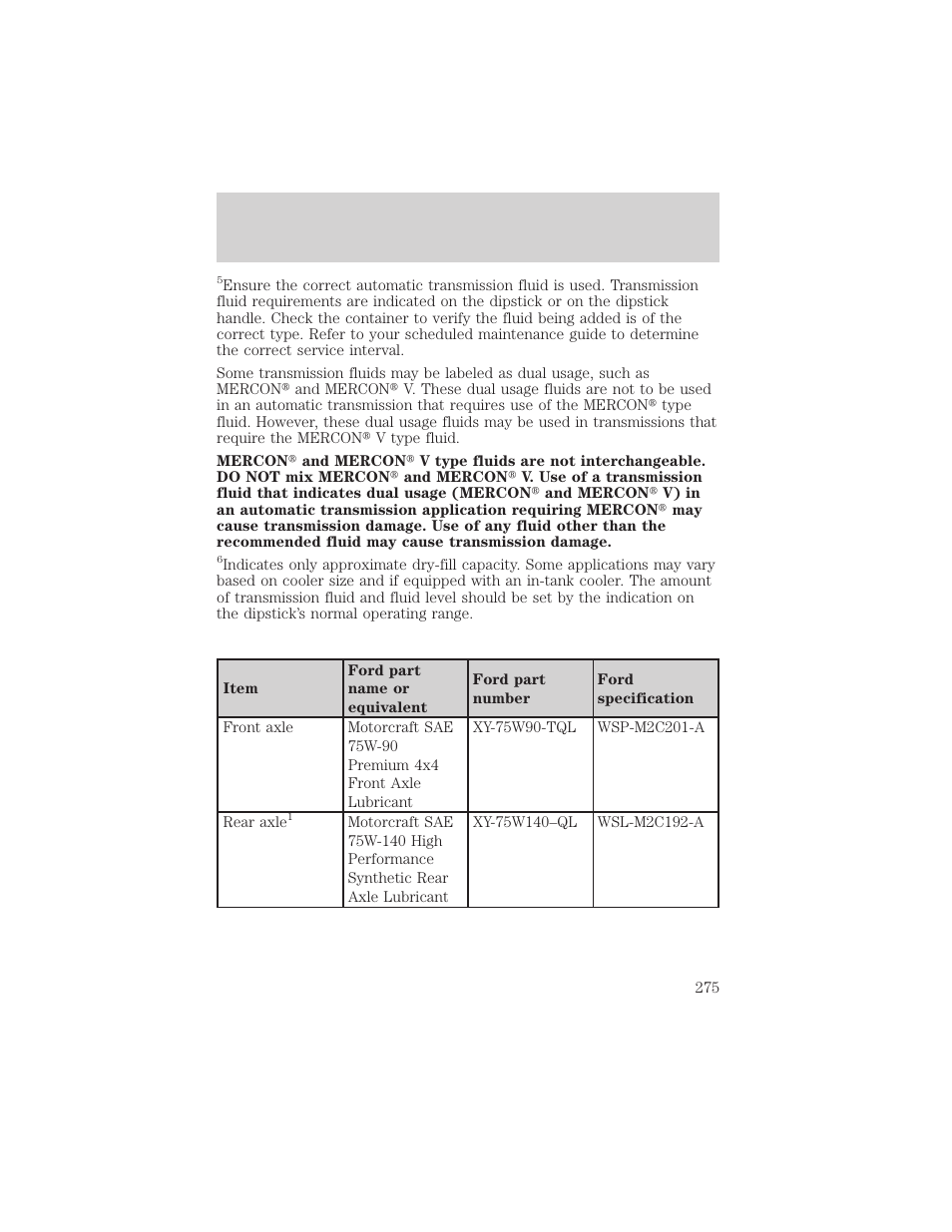 Maintenance and specifications | FORD 2002 Excursion v.1 User Manual | Page 275 / 296