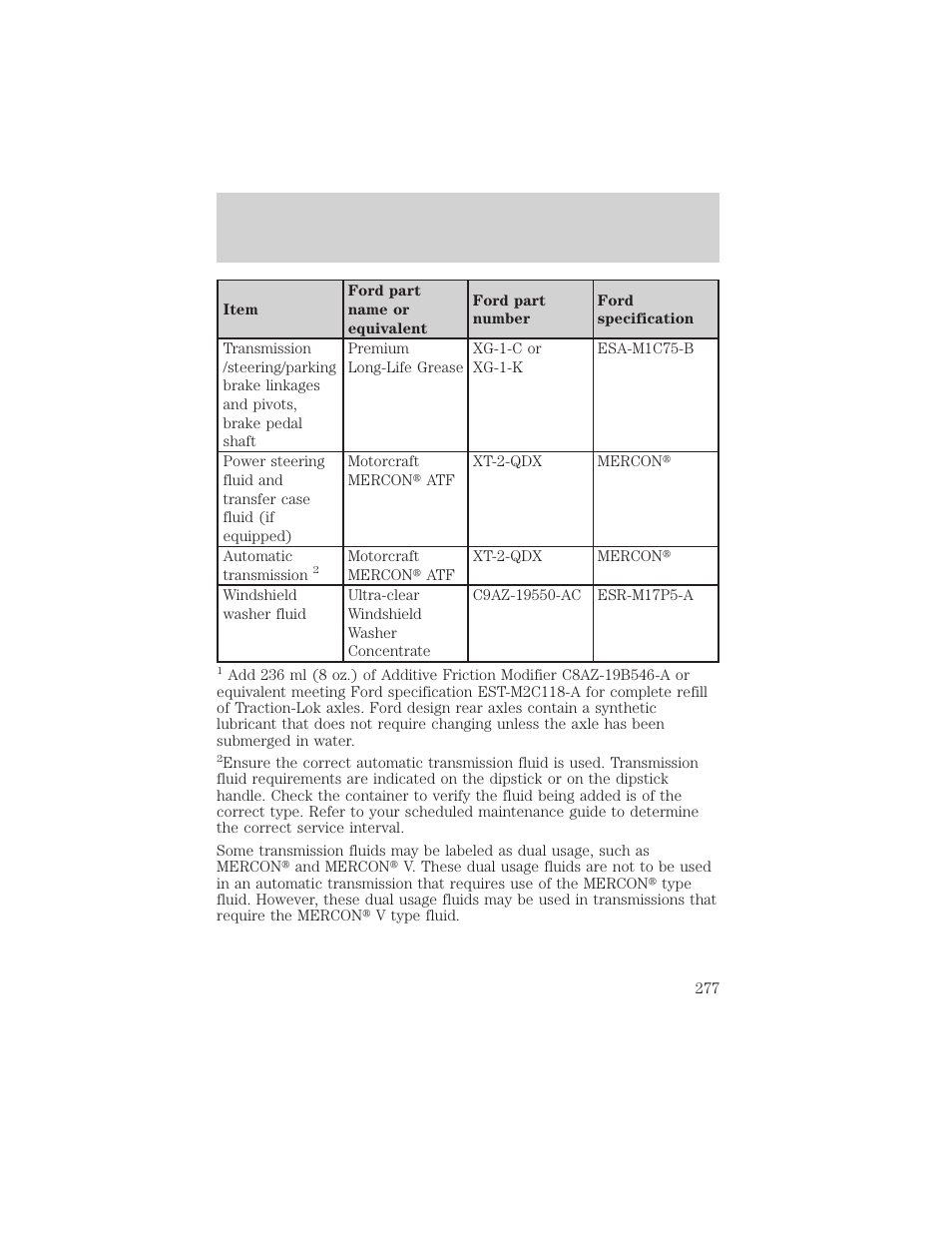 Maintenance and specifications | FORD 2002 Excursion v.1 User Manual | Page 277 / 296
