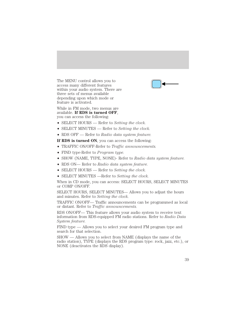 Entertainment systems | FORD 2002 Excursion v.1 User Manual | Page 39 / 296