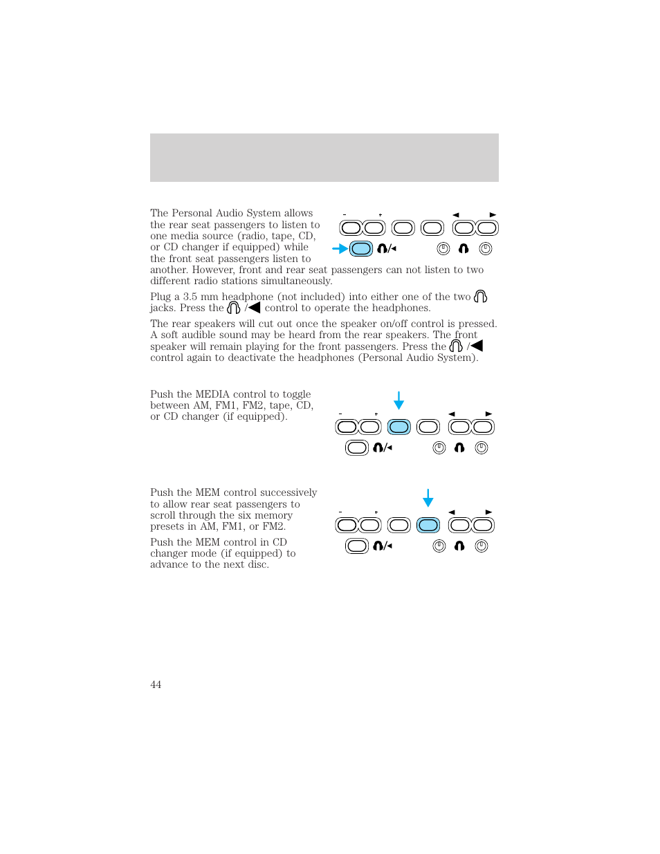 Entertainment systems | FORD 2002 Excursion v.1 User Manual | Page 44 / 296