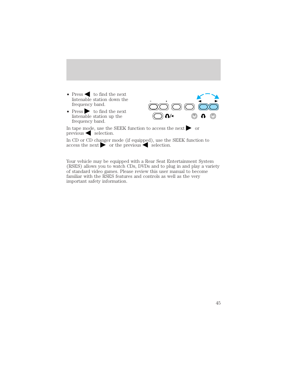 Entertainment systems | FORD 2002 Excursion v.1 User Manual | Page 45 / 296