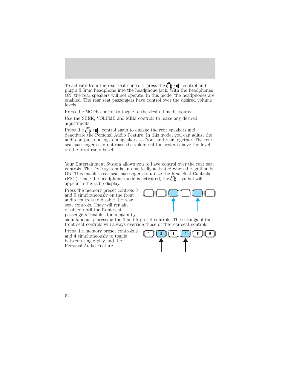 Entertainment systems | FORD 2002 Excursion v.1 User Manual | Page 54 / 296