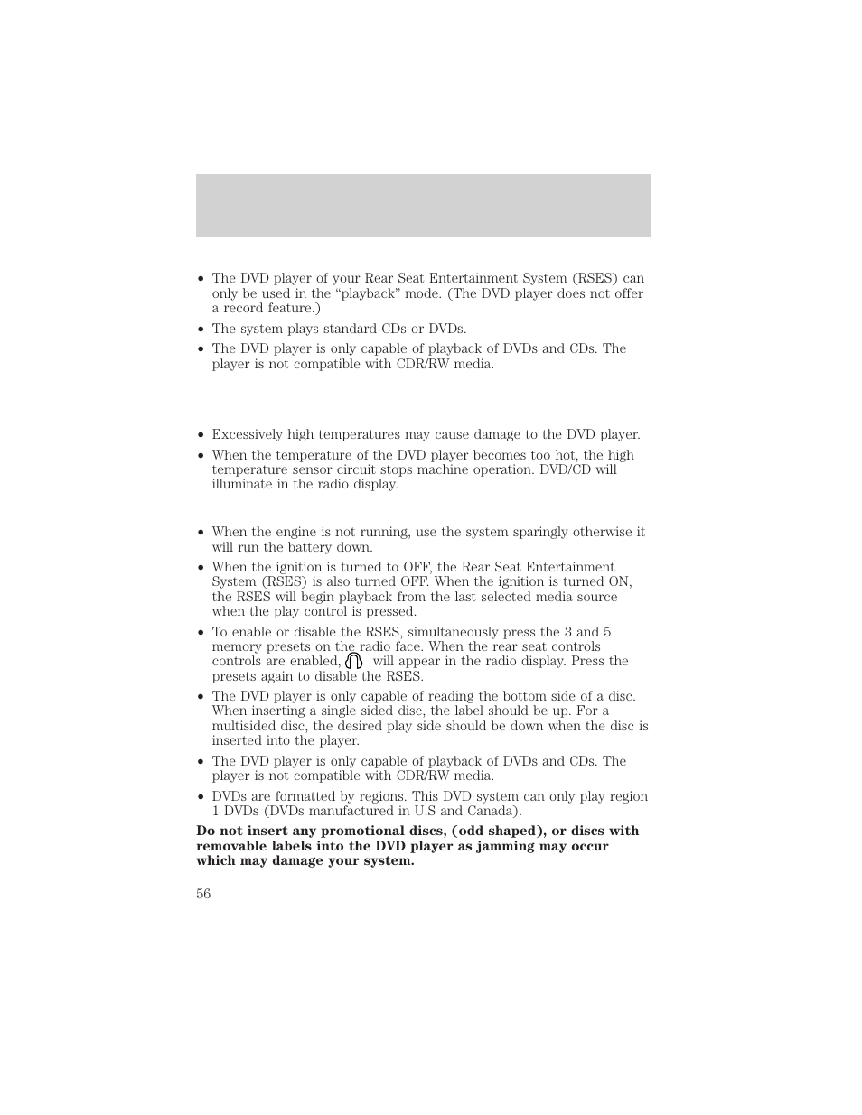 Entertainment systems | FORD 2002 Excursion v.1 User Manual | Page 56 / 296