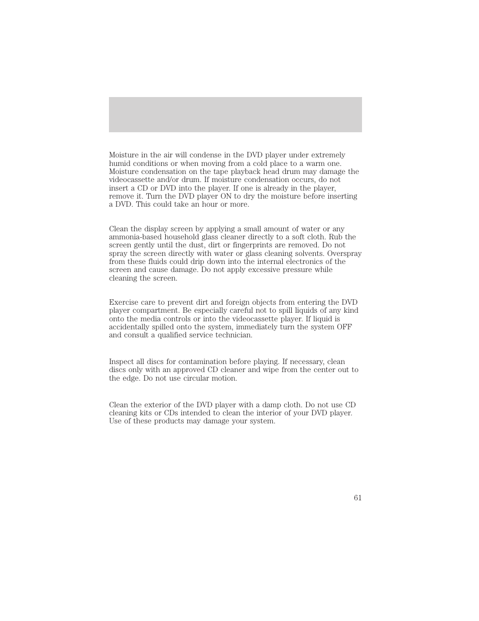 Entertainment systems | FORD 2002 Excursion v.1 User Manual | Page 61 / 296