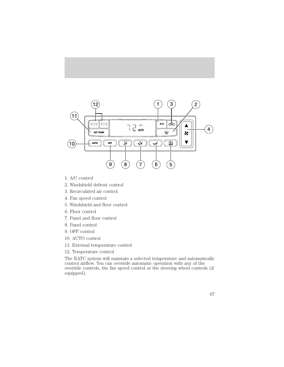 Climate controls | FORD 2002 Excursion v.1 User Manual | Page 67 / 296