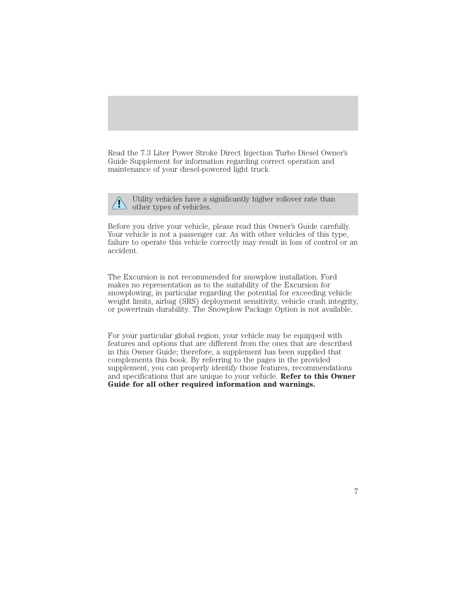 Introduction | FORD 2002 Excursion v.1 User Manual | Page 7 / 296