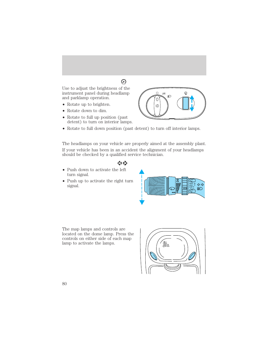 Lights | FORD 2002 Excursion v.1 User Manual | Page 80 / 296