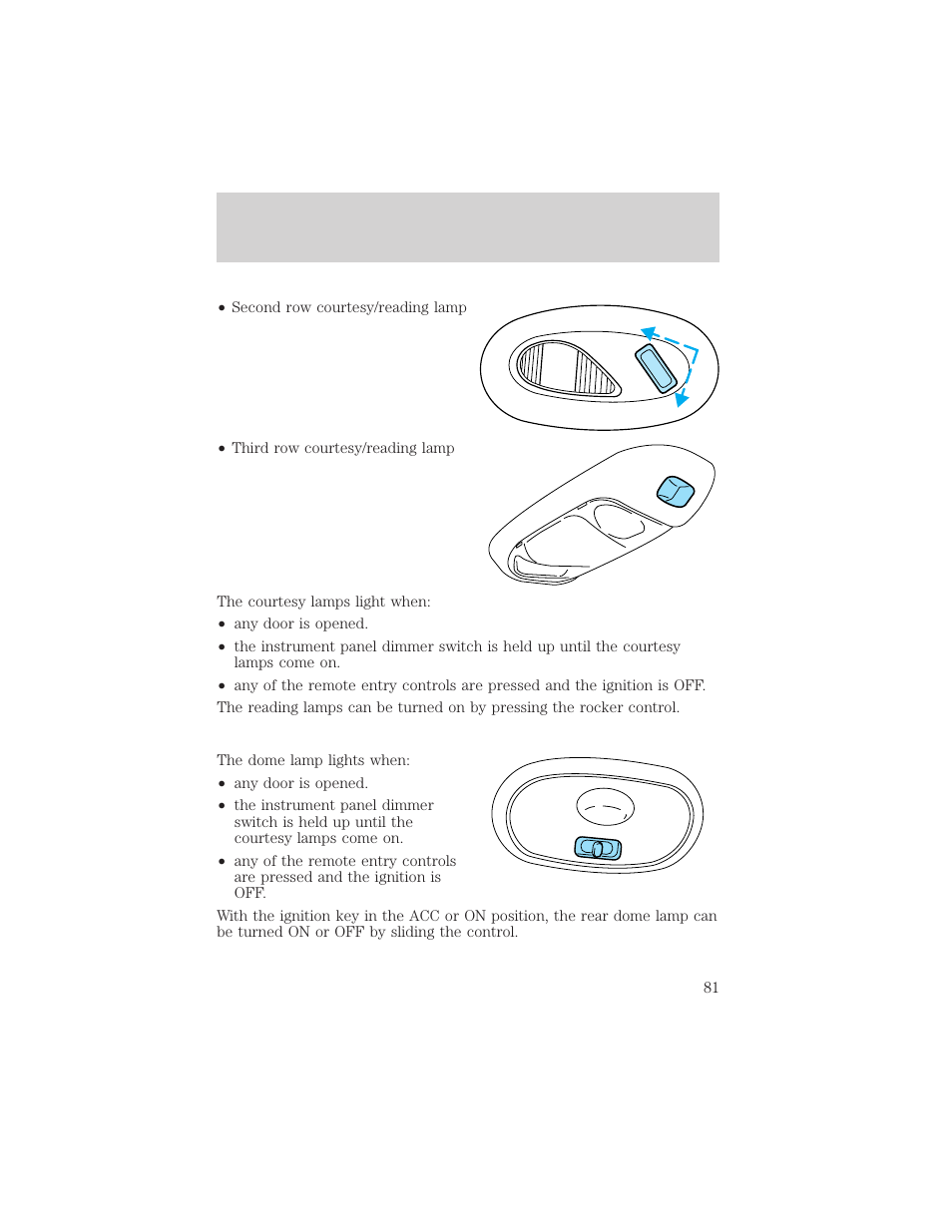 Lights | FORD 2002 Excursion v.1 User Manual | Page 81 / 296