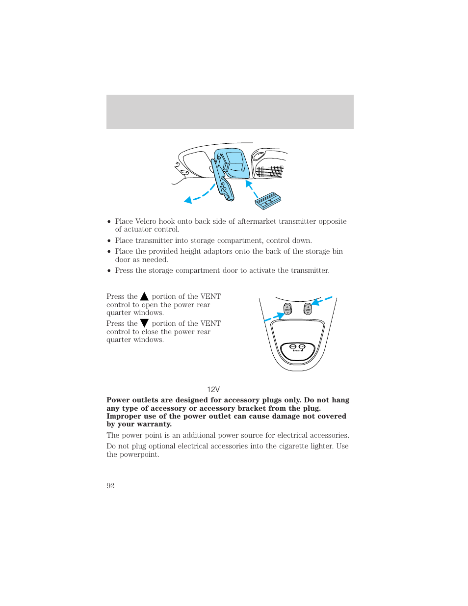 Driver controls | FORD 2002 Excursion v.1 User Manual | Page 92 / 296