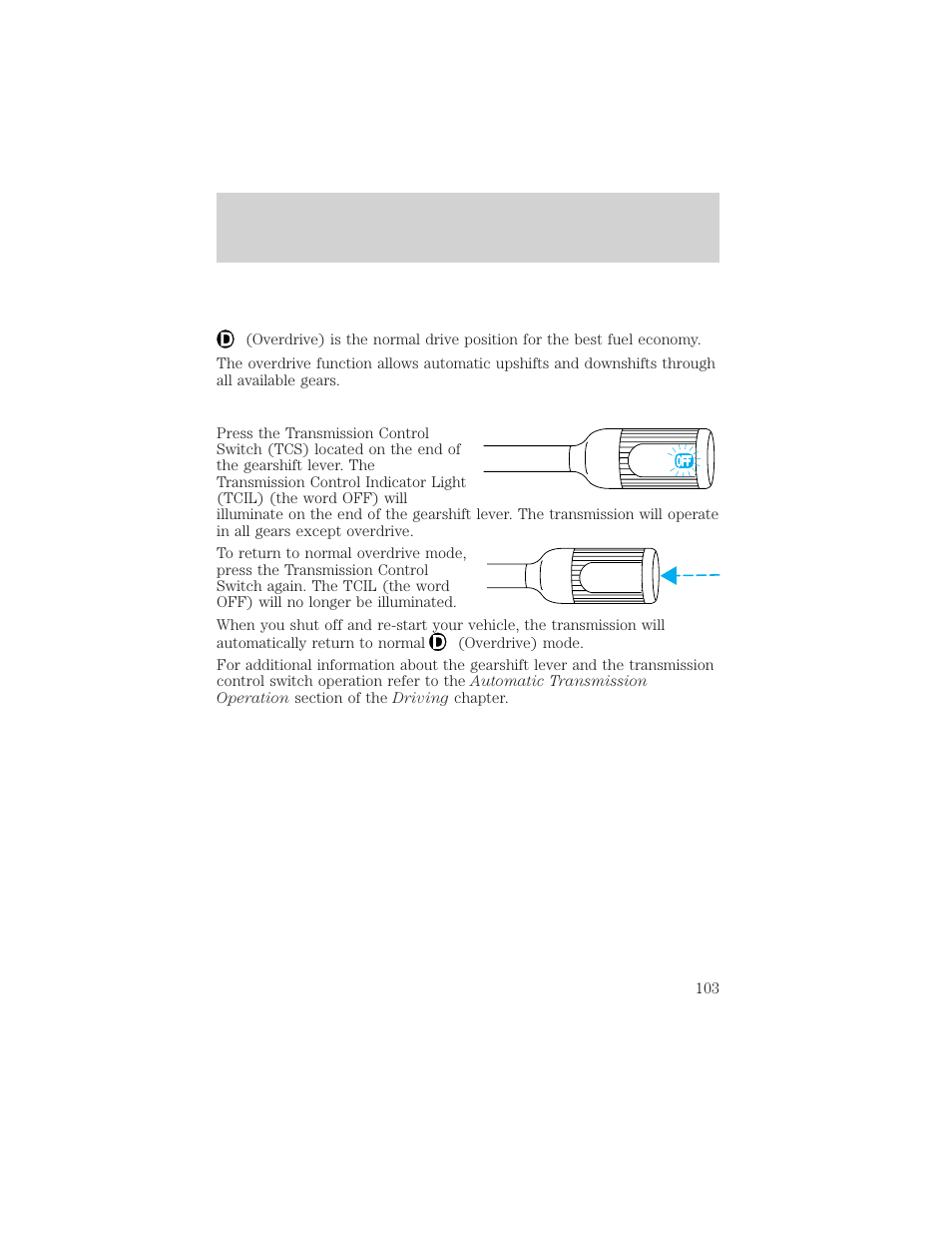 Driver controls | FORD 2002 Excursion v.2 User Manual | Page 103 / 280