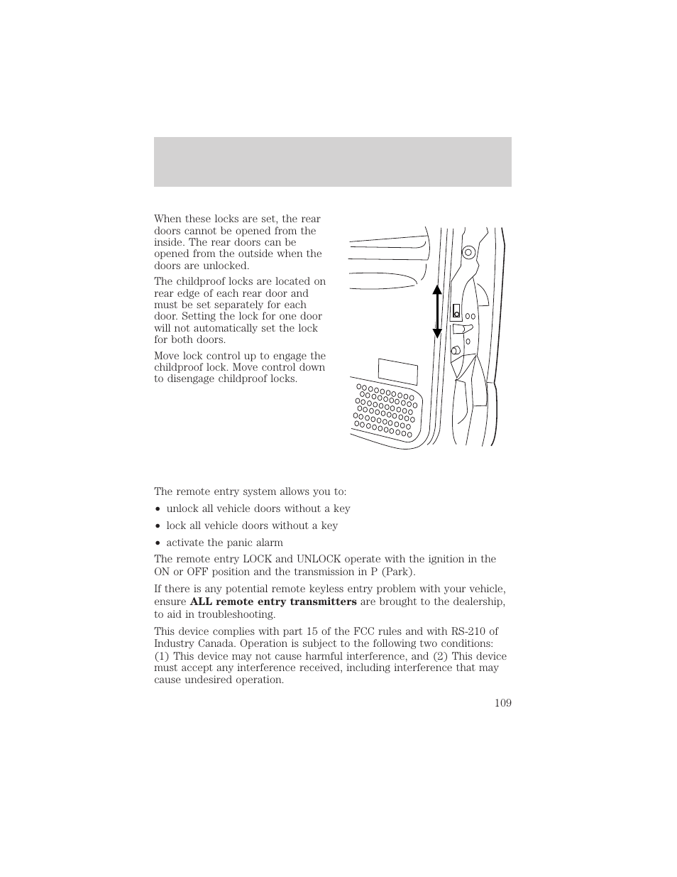 Locks and security | FORD 2002 Excursion v.2 User Manual | Page 109 / 280
