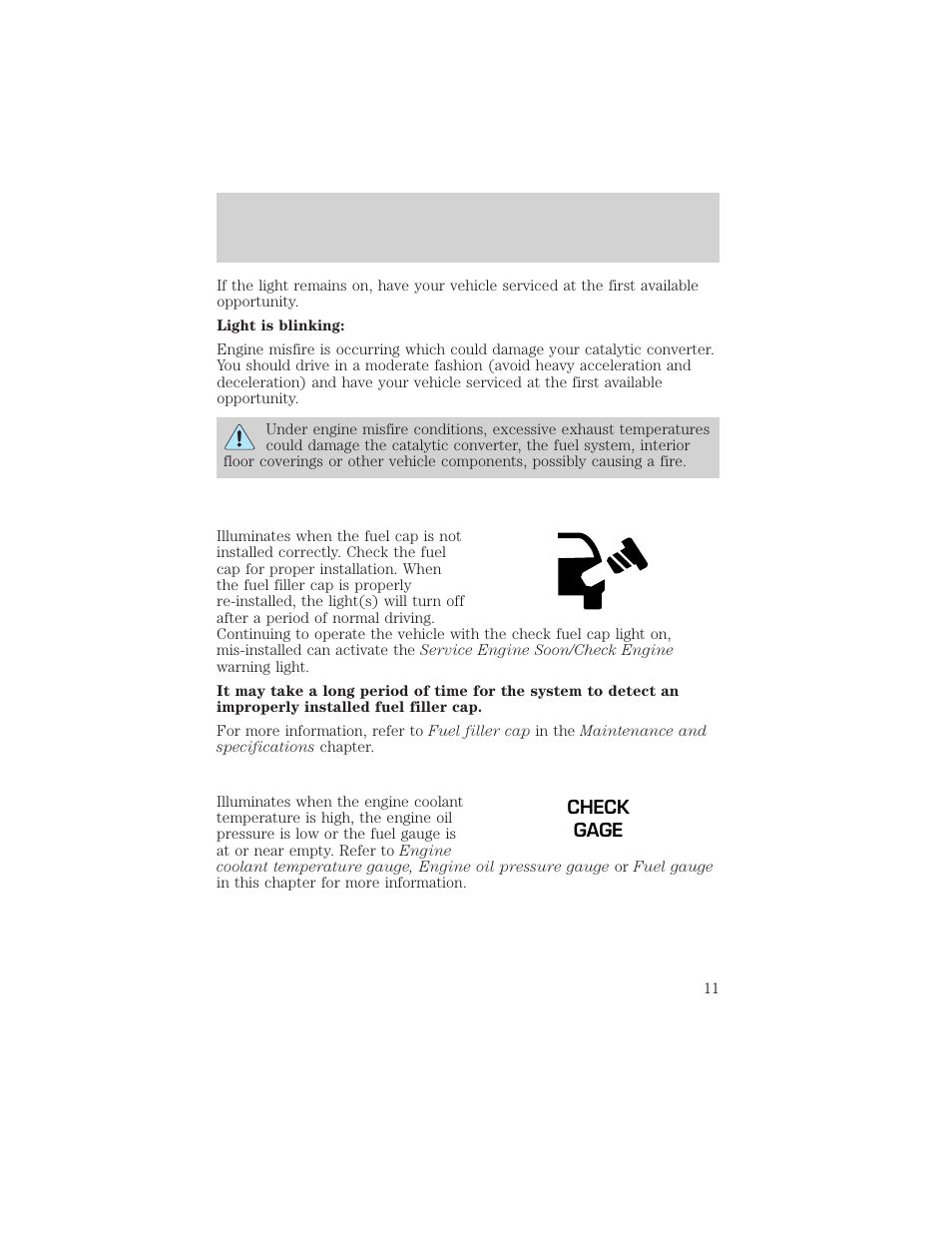 Instrument cluster | FORD 2002 Excursion v.2 User Manual | Page 11 / 280
