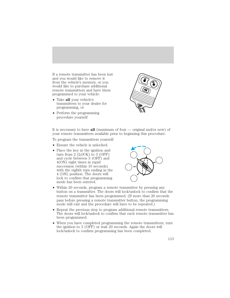 Locks and security | FORD 2002 Excursion v.2 User Manual | Page 113 / 280