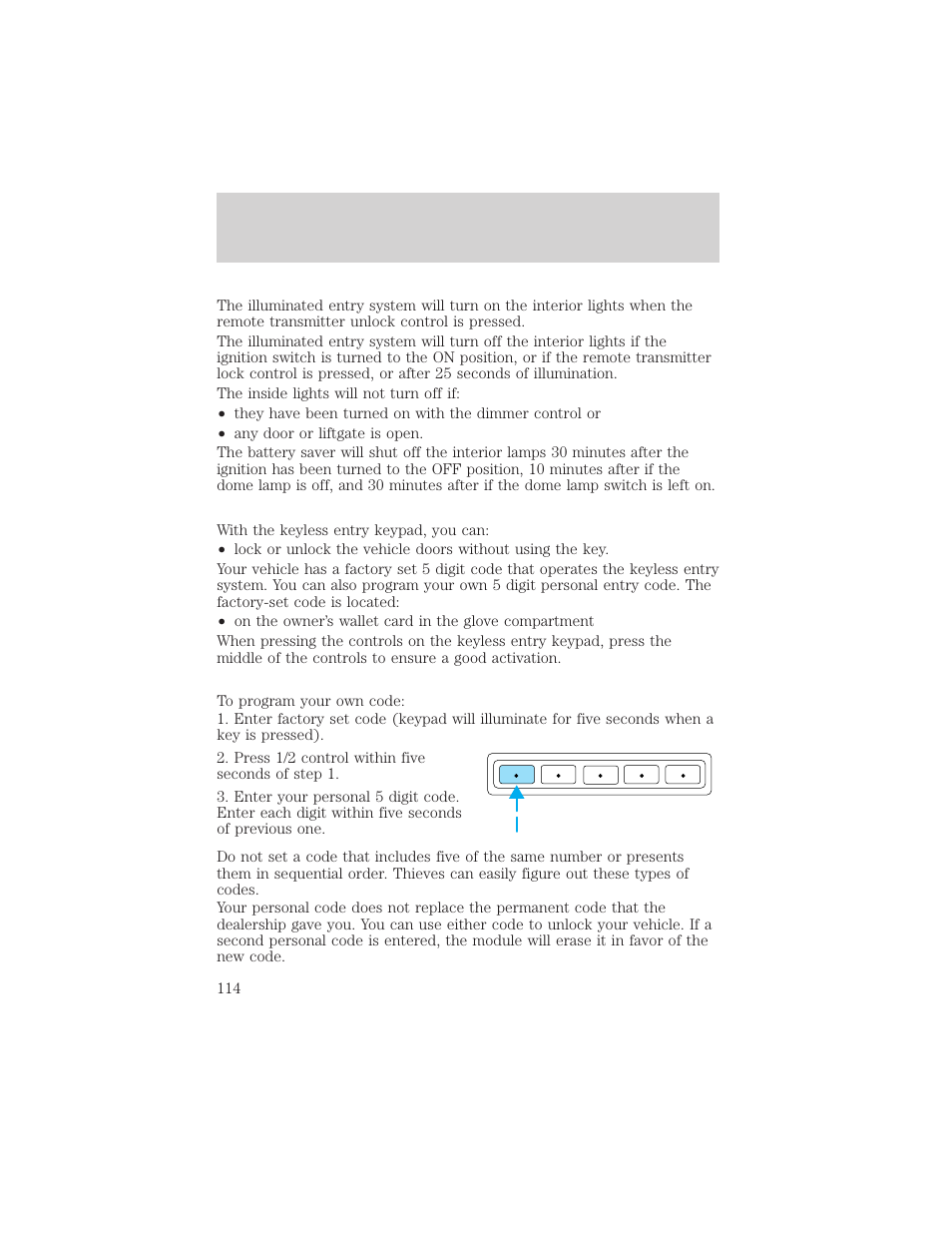 Locks and security | FORD 2002 Excursion v.2 User Manual | Page 114 / 280