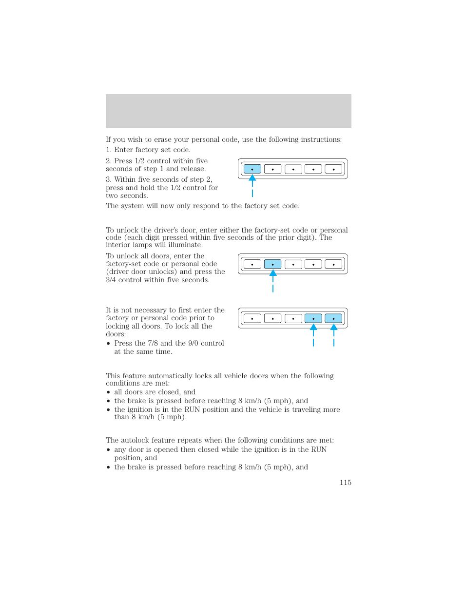 Locks and security | FORD 2002 Excursion v.2 User Manual | Page 115 / 280