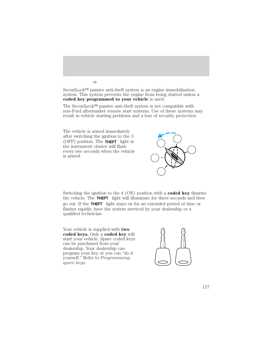 Locks and security | FORD 2002 Excursion v.2 User Manual | Page 117 / 280