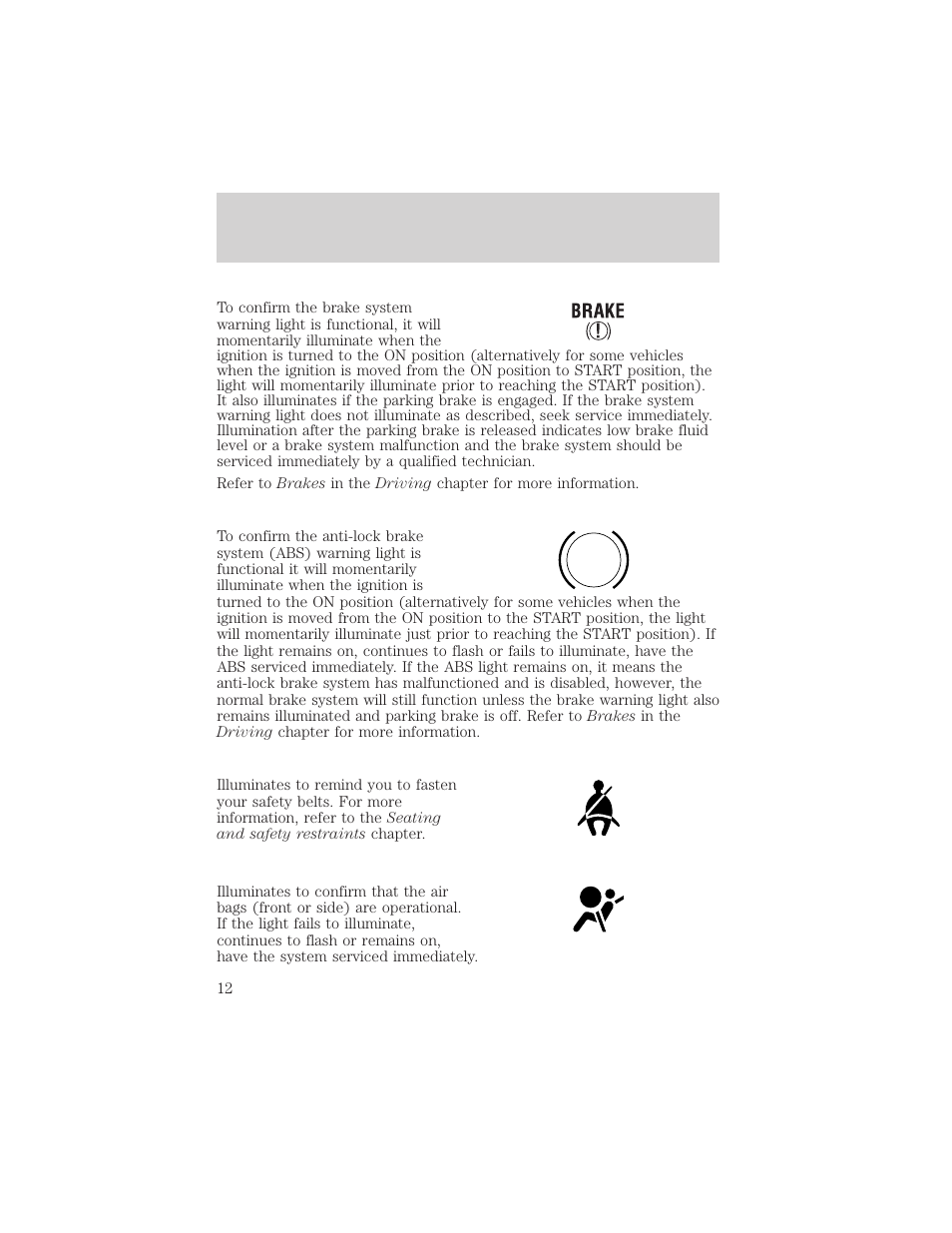 Instrument cluster | FORD 2002 Excursion v.2 User Manual | Page 12 / 280