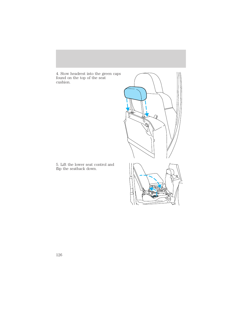 Seating and safety restraints | FORD 2002 Excursion v.2 User Manual | Page 126 / 280