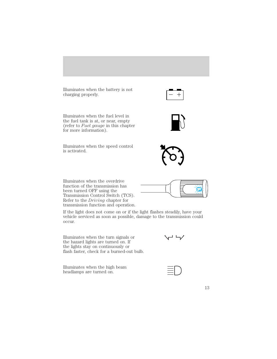 Instrument cluster | FORD 2002 Excursion v.2 User Manual | Page 13 / 280