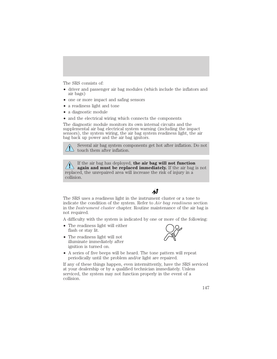 Seating and safety restraints | FORD 2002 Excursion v.2 User Manual | Page 147 / 280