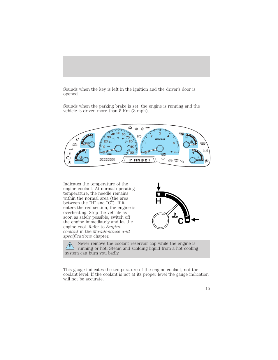 Instrument cluster | FORD 2002 Excursion v.2 User Manual | Page 15 / 280