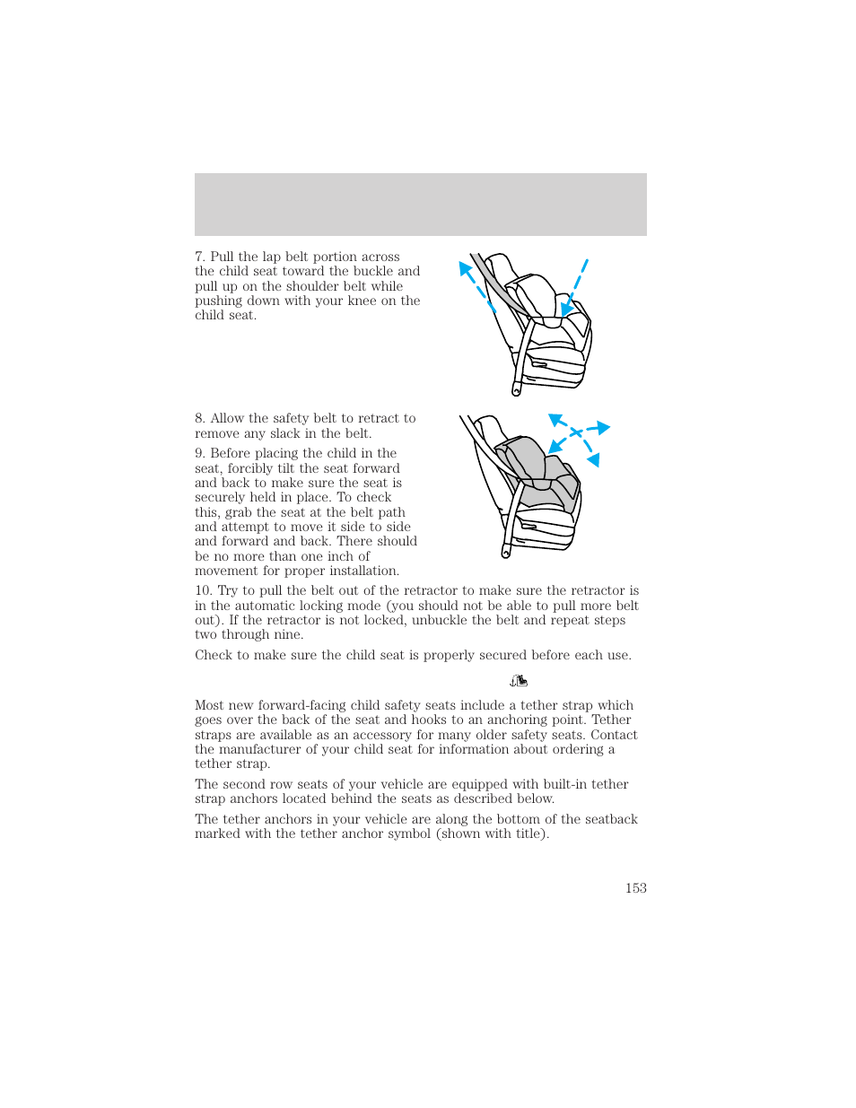 Seating and safety restraints | FORD 2002 Excursion v.2 User Manual | Page 153 / 280