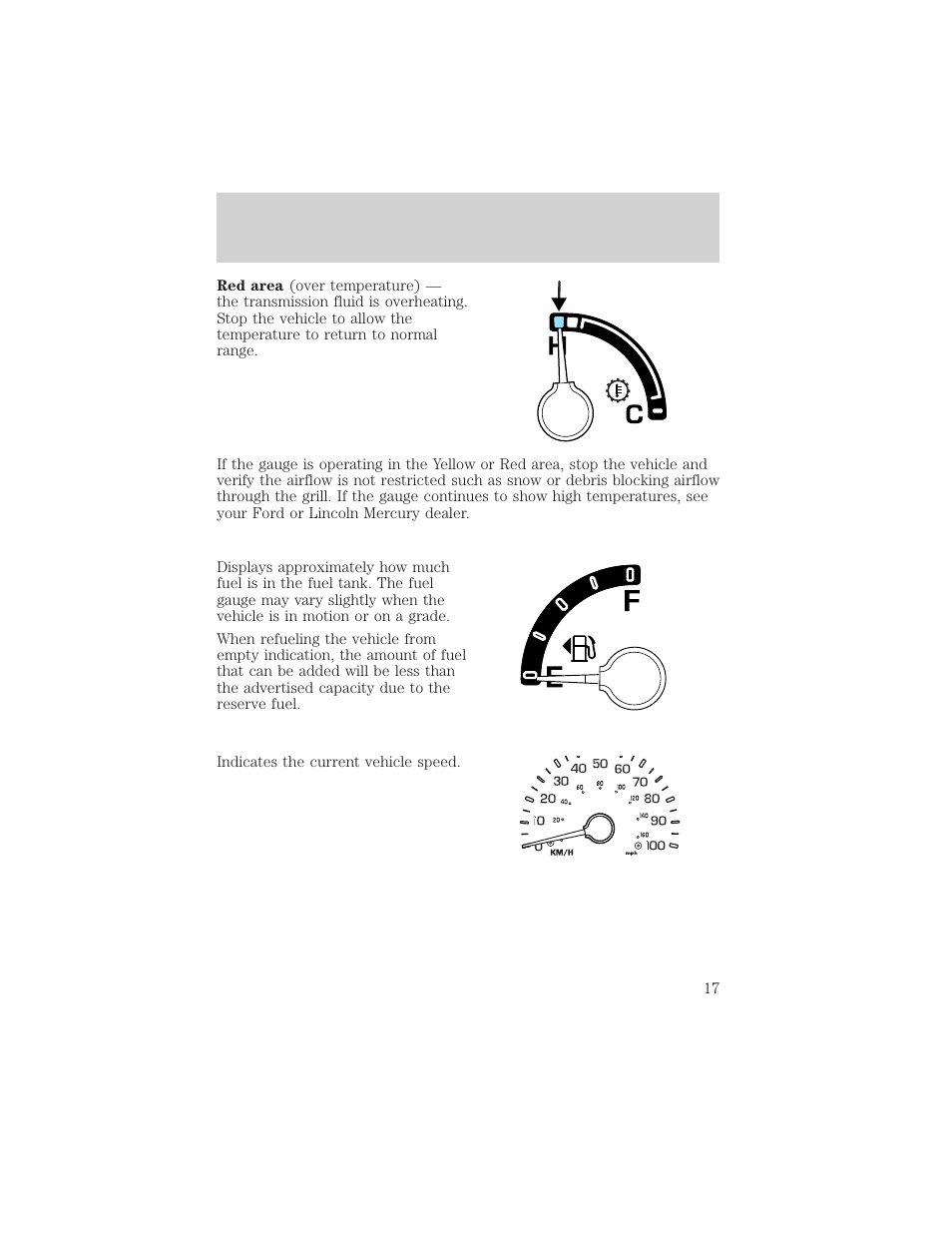 Instrument cluster | FORD 2002 Excursion v.2 User Manual | Page 17 / 280