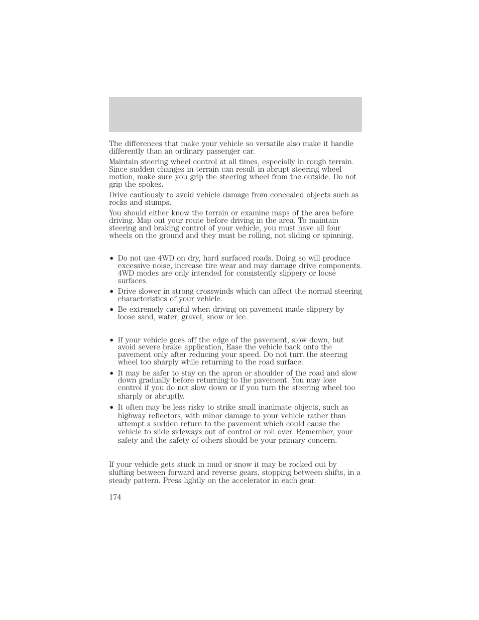 Driving | FORD 2002 Excursion v.2 User Manual | Page 174 / 280