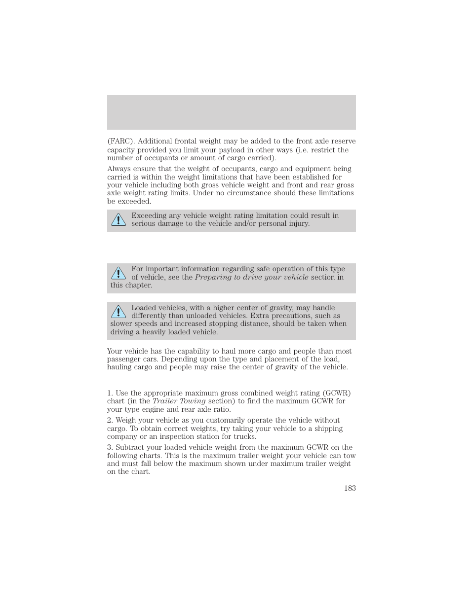 Driving | FORD 2002 Excursion v.2 User Manual | Page 183 / 280