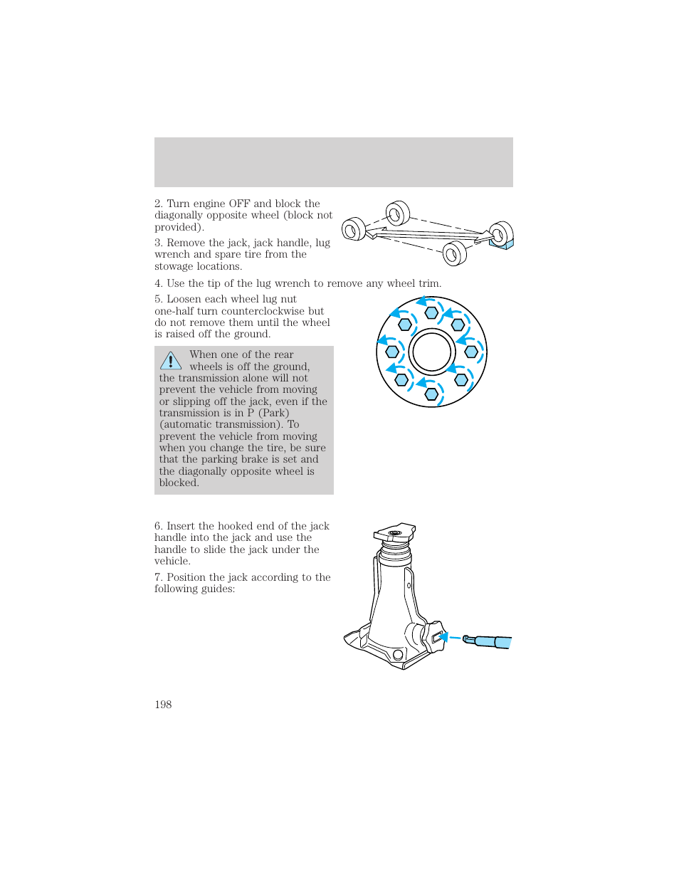 Roadside emergencies | FORD 2002 Excursion v.2 User Manual | Page 198 / 280