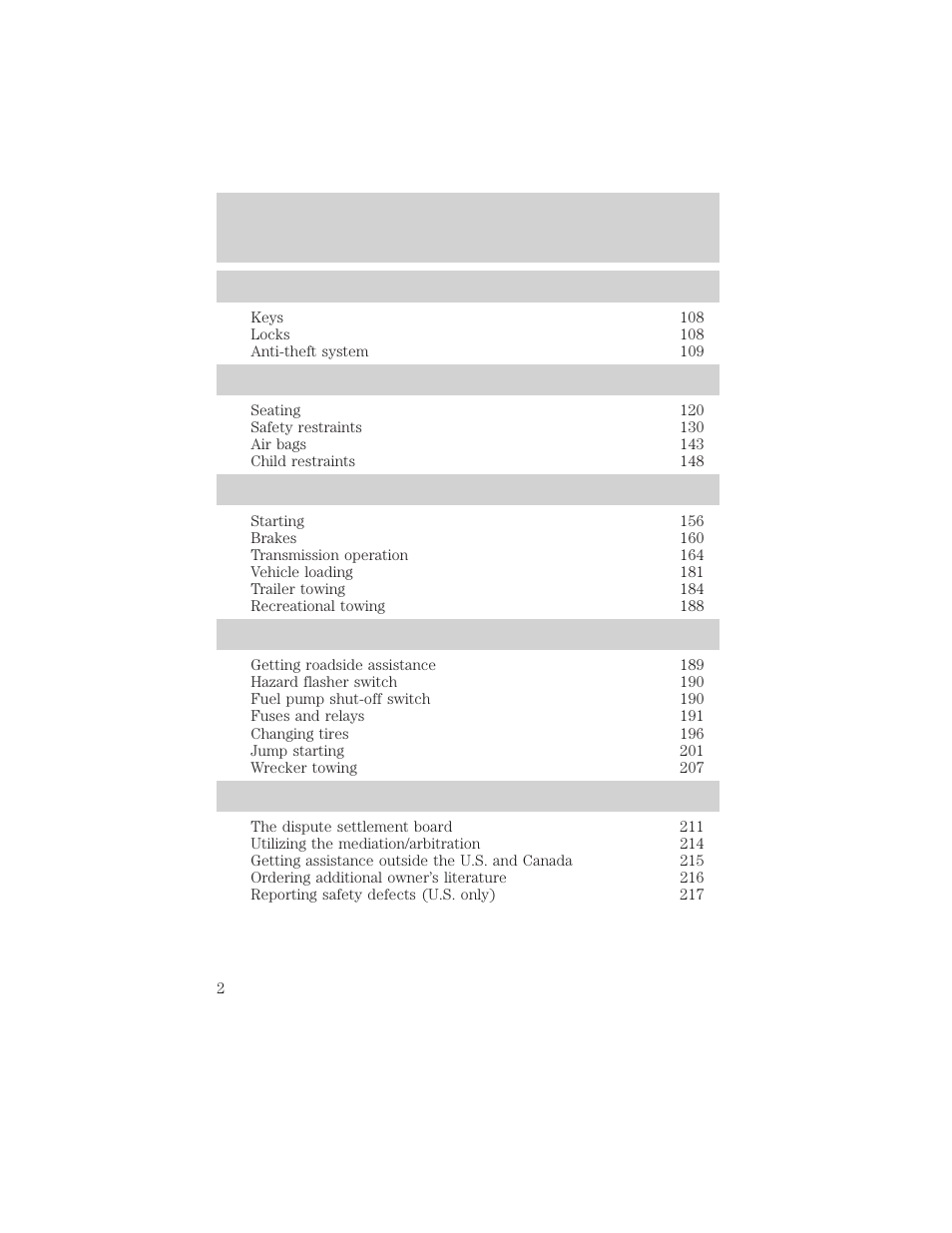 FORD 2002 Excursion v.2 User Manual | Page 2 / 280