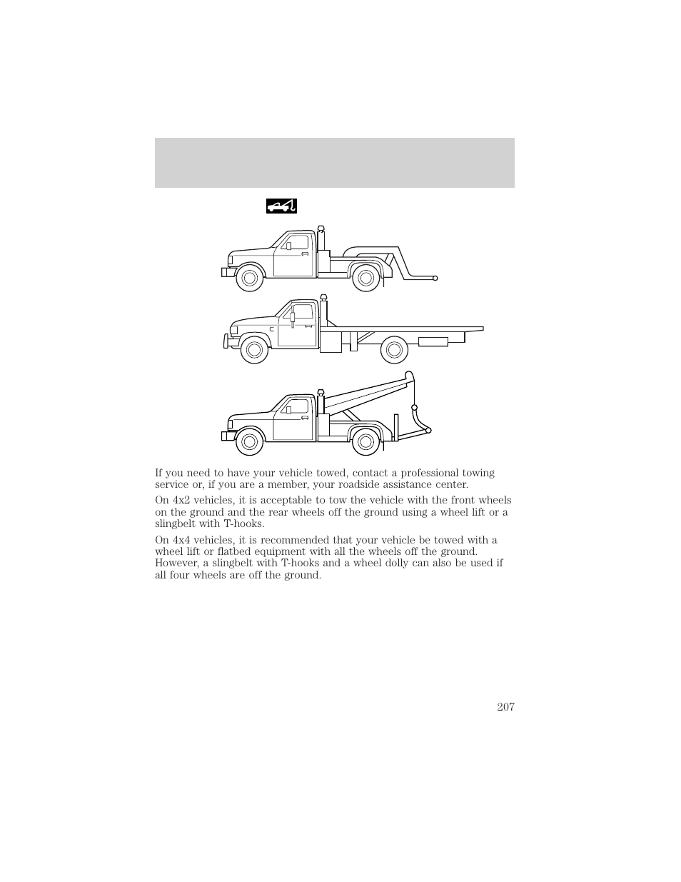 Roadside emergencies | FORD 2002 Excursion v.2 User Manual | Page 207 / 280