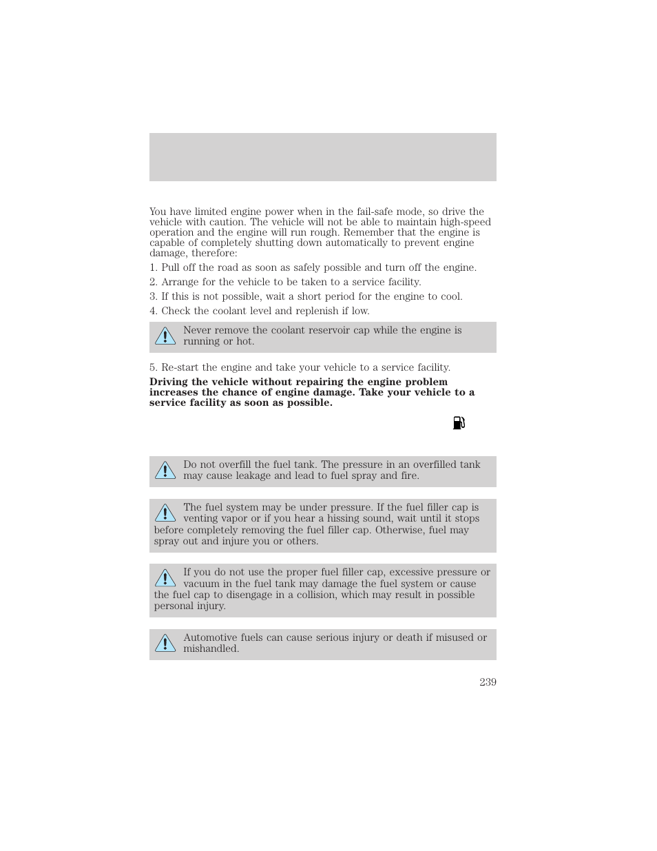 Maintenance and specifications | FORD 2002 Excursion v.2 User Manual | Page 239 / 280