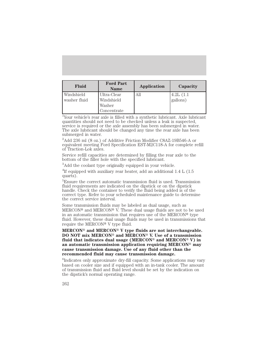 Maintenance and specifications | FORD 2002 Excursion v.2 User Manual | Page 262 / 280