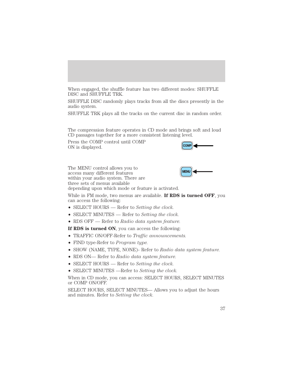 Entertainment systems | FORD 2002 Excursion v.2 User Manual | Page 37 / 280