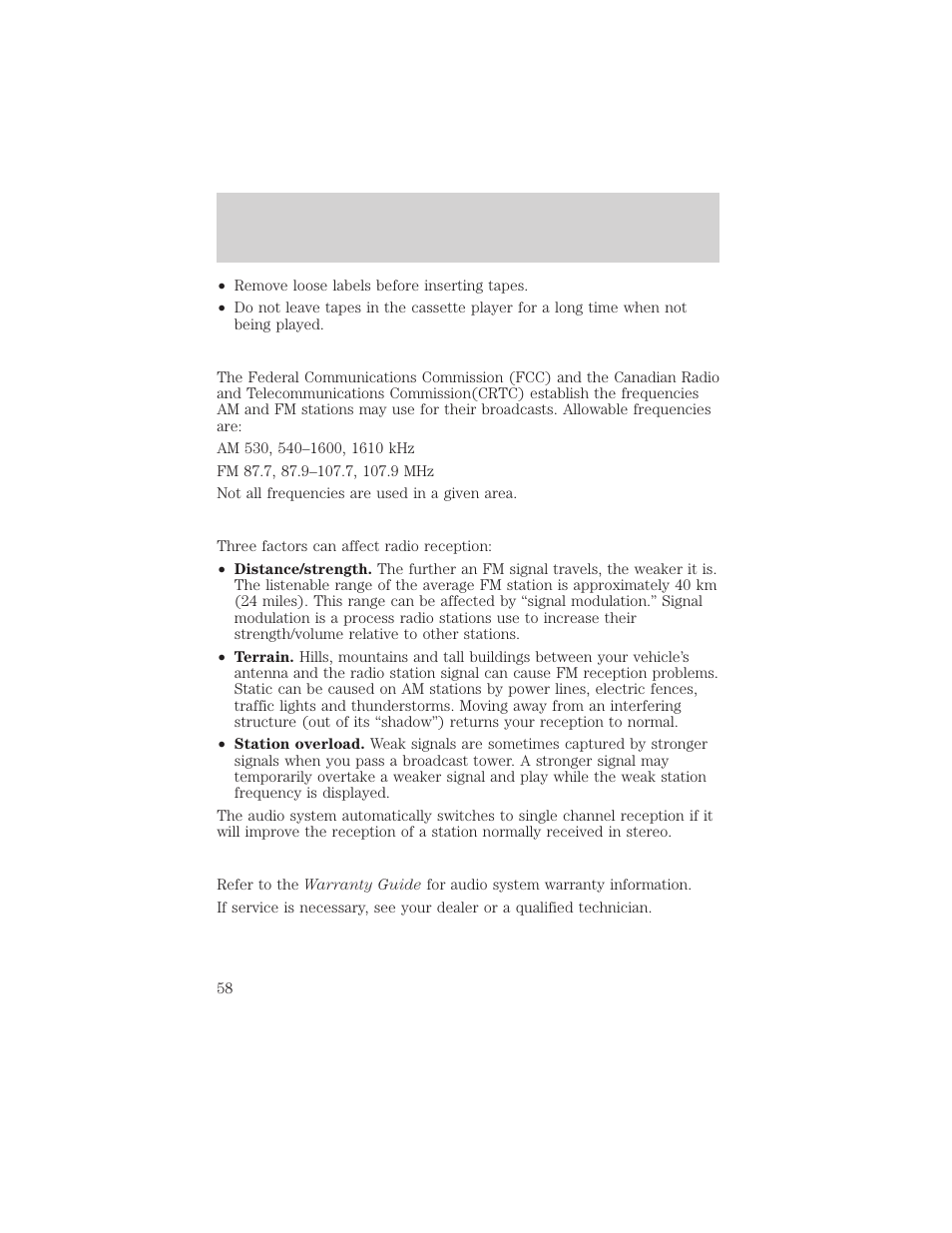 Entertainment systems | FORD 2002 Excursion v.2 User Manual | Page 58 / 280