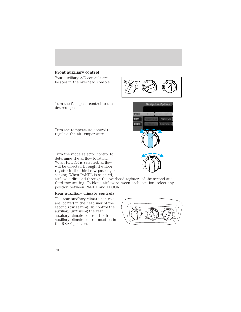 Climate controls | FORD 2002 Excursion v.2 User Manual | Page 70 / 280