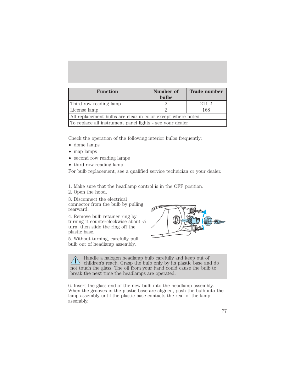 Lights | FORD 2002 Excursion v.2 User Manual | Page 77 / 280