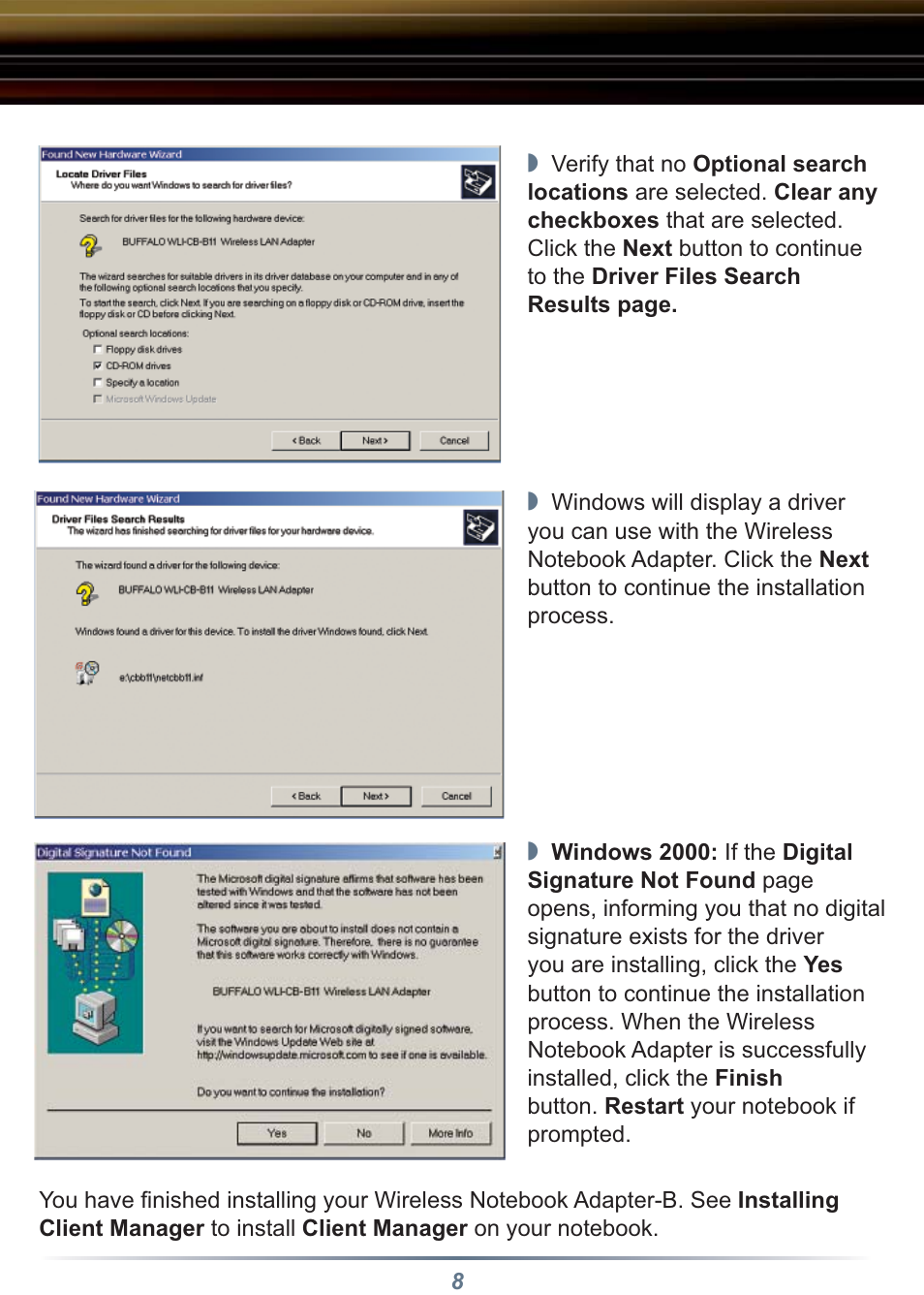 Buffalo Technology Buffalo AirStation WLI-CB-B11 User Manual | Page 8 / 12
