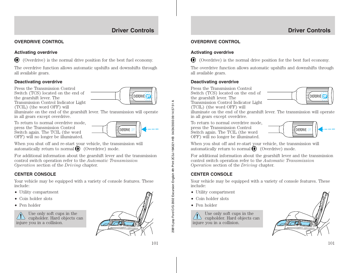 FORD 2002 Excursion v.3 User Manual | Page 101 / 272